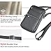 RFID Blocking Passport Purse Shoulder Travel Pouch 6.5 inch Mobile Phone Crossbody Shoulder Bag 3 Way Water Resistant(Black)
