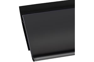 Pro Painter Shelf Label Strips, 100 Pack Snap-in 1.25”H Angled Shelf Strip Price Tag Holder Fits Standard Gondola Shelf Channel, Clear Plastic Front/Black Back Sign Holder for 48” Long Shelf