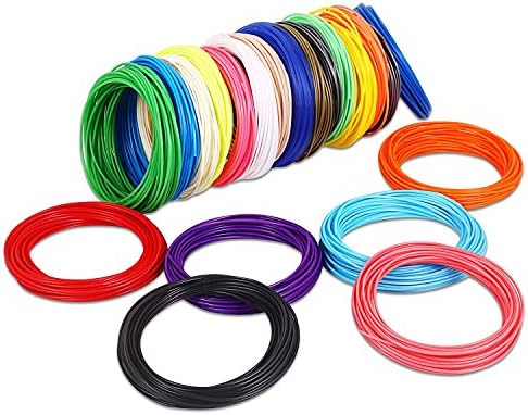 Canbor 3D Pen Filament Refills 3D Printing Pen Filament 1.75mm PLA Filament Pack for 3D Printing Pen with 20 Colors 32.8 Feet per Color Total 656 Feet
