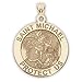 Saint Michael Religious Medal - 2/3 Inch Size of Dime, Sterling Silver