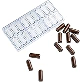 Restaurantware-Pastry Tek 10.8 x 5.3 Inch Candy Mold, 1 Oblong Chocolate Mold - 18 Cavities, Freezer-Safe, Clear Polycarbonate Dessert Tray, Easy Release, Food Grade