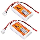 Floureon 2packs 2S 7.4V 450mAh 20C Lipo Battery (1.89 x 1.18 x 0.43 inch) for RC Quadcopter Airplane Helicopter Car Truck Boat Hobby