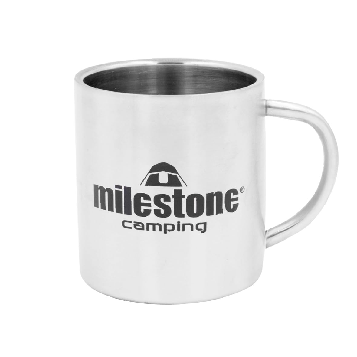 Milestone Camping 65980 Stainless Steel Camping Mug/Double Walled with 300ml Capacity/Camping, Festivals, Fishing