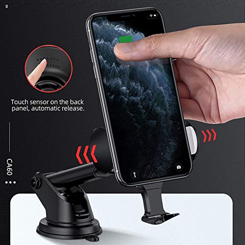Hoco. Chargeur sans Fil Voiture, Auto Induction Support Téléphone, Charge Rapide 10W pour Samsung S10/S9/S8/Note10/Note9, 7.5W pour iPhone 11/11 Pro Max/XS Max/XR/8/8plus