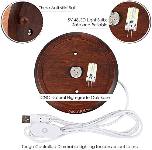 SMAGREHO Himalayan Salt Light Natural Hand Carved Crystal Rock Stone Lamp with UL Dimmer Switch (7-8inch,5-8lbs)