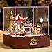 Flever Dollhouse Miniature DIY House Kit Creative Room with Furniture and Cover for Romantic Valentine's Gift(Carousel Garden-Edition of Happy)