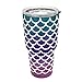 YIQIGO 30 oz. Double Wall Stainless Steel Vacuum Insulation Travel Mug Crystal Clear Lid Water Coffee Cup - Works Great for Ice Drink, Hot Beverage (mermaid)
