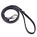 Moonpet Soft and Extra Strong Durable Real Genuine Full Grain Leather Dog Training Leash Lead - Premium Heavy Duty 4 ft x 0.11'' - Best for Medium Large X-Large Dogs Walking Running-Black