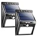 Habor 400 Lumens 20 LED Solar Powered Motion Sensor Light with Two Sensing Modes, Black, 2-Pack