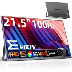 EVICIV モバイルモニター 21.5インチ 100Hz FHD 【非光沢 VAパネル】 大画面 モバイルディスプレイ EVC-215T