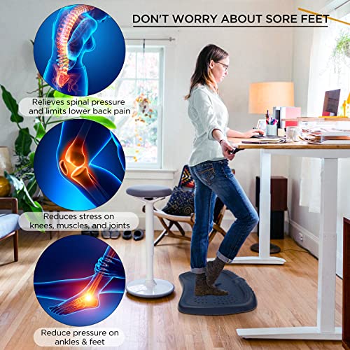 Standing Desk AntiFatigue Mat, RUMIA Anti Fatigue Mat with Massage