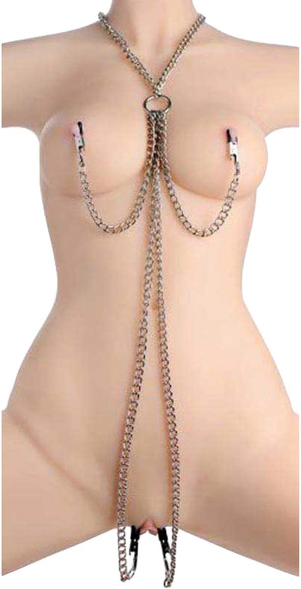 Collar Nipple and Clit Clamp Set, Silver - Image 3