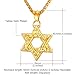 U7 Vintage Jewish Jewelry 18K Gold Plated Spiga Rope Chain with Retro Vintage Ethnic Symbol Star of David Pendant Necklace for Men Women