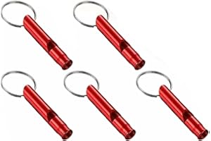 Set of 5 Extra Loud Whistles for Camping Hiking Hunting Outdoors Sports and Emergency Situations, Sturdy but Light Aluminium 