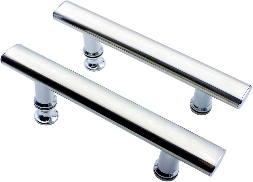 KEABATH 2 Pack Square Shower Door Handle with Plastic Knobs 145mm Center