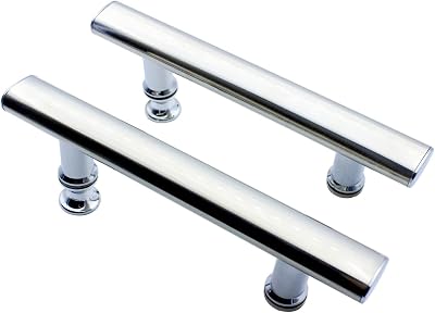 KEABATH 2 Pack Square Shower Door Handle with Plastic Knobs 145mm Center