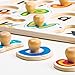 ROBOTIME Wooden Alphabet Peg Puzzle Board Easy-Hold Jigsaw Puzzle Toy ABC Best Birthday Gifts for Toddler Boy & Girl