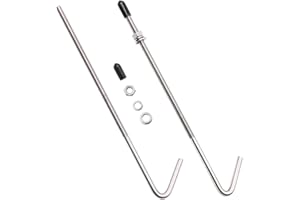 GLSOWEE 10 Inch 304 Stainless Steel J Hook Battery Hold Down Bolts, Universal Battery Hold Down Bracket J Bolts, Battery Hold Down Kit for Firmly Support Car Truck SUV Battery (10 INCH)