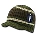 DECKY mens Visor Beanie Hat, Olive, One Size US