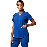 Fabletics Women's Method 2-Pocket Scrub Top - MotionTech, 4-Way Stretch, Wrinkle-Resist, Anti-Shrink