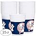 Official New York Yankees Plastic Cups Multicolor - 16 oz. (25 Pc) - Heavy-Duty, Reusable & Stackable Design - Perfect for Game Days, Tailgating & Parties
