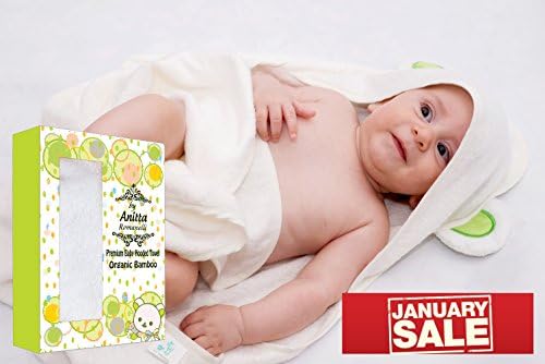 Extra Soft 100% Organic Bamboo Baby Hooded Towel, Antibacterial, Hypoallergenic, for Sensitive Skin, Absorbent; for Boys, Girls, Toddler, Newborn and Kids; for Bath, Pool and Beach