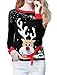 v28 Ugly Christmas Sweater for Women Reindeer Funny Merry Xmas Knit Sweaters