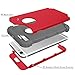 MAXCURY Case for iPhone 6, iPhone 6s Case, 3 in 1 Shockproof Slim Hybrid Hard PC Soft Silicone Rugged Rubber Bumper Full Body Protective Case Cover for iPhone 6/6S (4.7 inch) (Red Dark Grey)