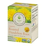 Traditional Medicinals Organic Roasted Dandelion Root Herbal Tea 16 Tea Bags Each / Pack of 2