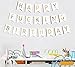 Fecedy ® Cartoon Happy Birthday Banner Colorful Bunting (White)