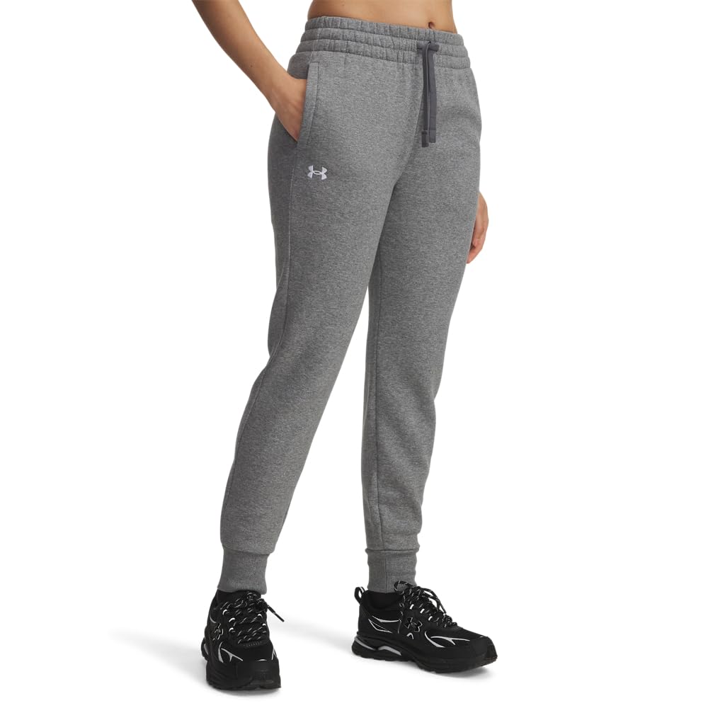 Under Armour Women's Rival Fleece Joggers, (028) Castlerock Light Heather / / White, 3X-Large Image
