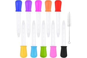 vaoruteng 10 Pack Liquid Droppers Silicone 5ml Clear Liquid Medicine Eye Dropper with Bulb Tip for Kids Candy Mold (10)