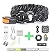 Paracord Bracelet Survival Gear - 550 Premium Reflective Parachute - Outdoor Emergency First Aid Tool Kit 19 in 1 Compass, Fire Starter, Emergency Knife, Whistle, Rescue Rope & Food Fishing Gear