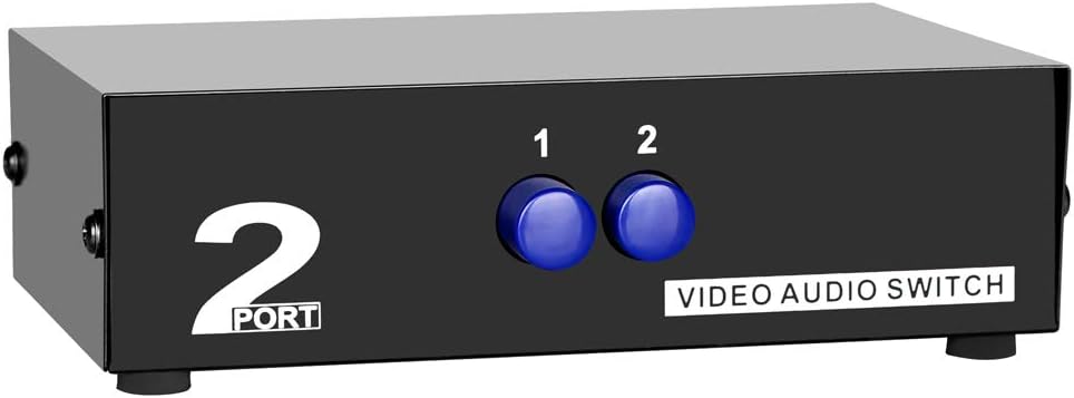 Panlong 4-Way AV Switch RCA Switcher 4 in 1 Out Composite Video L/R Audio Selector Box for DVD STB Game Consoles: Electronics