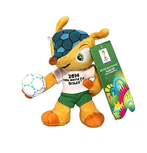 Fuleco plush 13 cm ball under the arm with metal key hook - The official mascot of the 2014 FIFA World Cup Brazil
