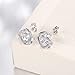 Love Knot Stud Earrings for Women Girls Cubic Zirconia Post Earrings Plated 14k White Gold, with BuycitKy PU Jewelry Pouch