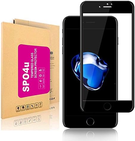 iPhone 7 Screen Protector, SPO4u 3D Full Coverage Ultra High Clear 9H Anti-Scratch, Anti-Fingerprint, Anti-Bubbles for iPhone 7 Black