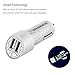 Momen 2.1A/12W Dual-Port Led Car Charger Smart Cigarette Charger for iPhone 5/5s/6/6s plus, Samsung Galaxy S4/S5/S6 Edge/Note 5, HTC One Max M8/M9, LG G3/G4, Nexus, Motorola (Blue Light)