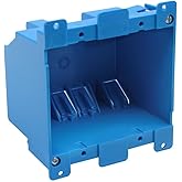 XGGYA 2 Gang Old Work Electrical Box,Blue,25 Cu.in.Switch/Outlet Box,4-1/5-Inch Length by 4-Inch Width by 2-3/4-Inch Depth,PVC Old Work Outlet Box for Constructions, ETL Certified(1 Pack)