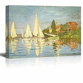 Regattas at Argenteuil by Claude Monet Print Famous Painting Reproduction