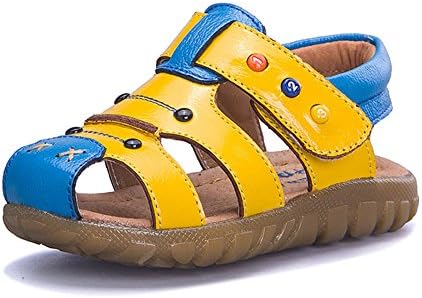 Giboie Toddler Kids Girls Boys Closed Toe Sandals Yellow 24 7.5 M Toddler