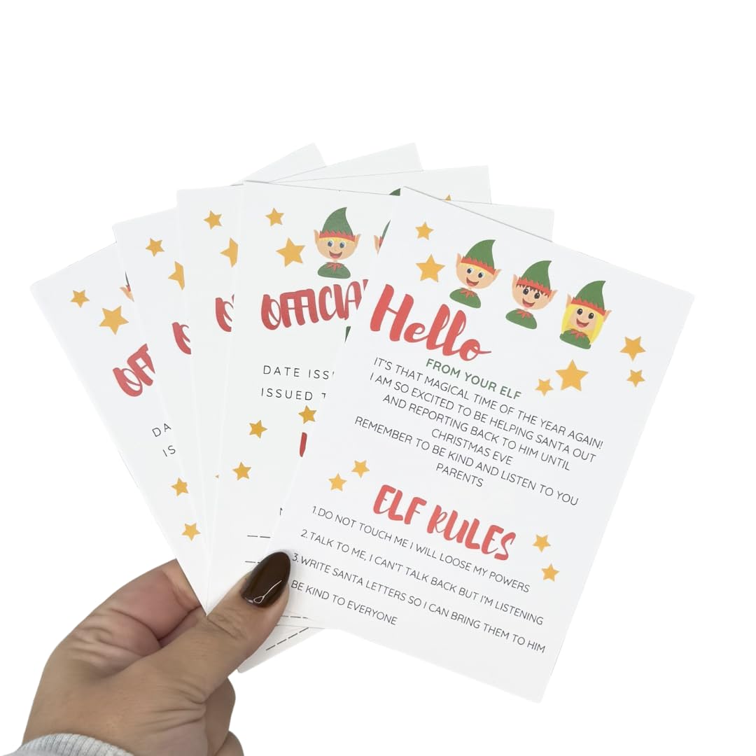 Elf Report Cards | Official Report cards from the Elf | Luxury printed Pack of 10 cards | Naughty or Nice monitor | Elf Accessories Props