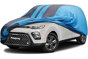 Kaugung Car Cover Waterproof Custom Fit Kia Soul（2009-2024）, Full Exterior Cover for Automobiles Lightweight Resistant Outdoor Sun UV Rain Dust Snow Wind Protection.