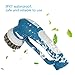 Household Handheld Battery Rechargeable Power Scrubber with Stainless Steal Brush for Barbecue Gas Grill, Kitchen, Bathroom Blue