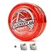 Yomega Spectrum – Light up Fireball Transaxle YoYo with LED Lights for Intermediate, Advanced and Pro Level String Trick Play + Extra 2 Strings & 3 Month Warranty (red)
