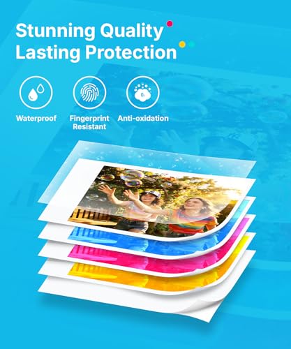 Liene Pearl N200 Pro Portable AI Photo Printer, Instant Mini Picture Printer for iPhone Smartphone, Thermal Dye Sublimation, Bluetooth Sticker Maker 50 Sheets 2x3 Adhesive Paper & 5 Cartridges, Gold