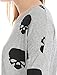 Allegra K Women's Scoop Neck Drop Shoulder Printed Tunic Knit Shirt S Black-Skull