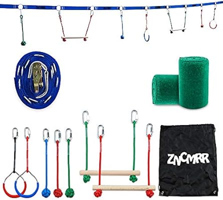 Zncmrr Outdoor Backyard Ninja Line Hanging Obstacle Course Ninja