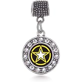 Inspired Silver - Silver Circle Charm for Bracelet with Cubic Zirconia Jewelry