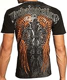 Archaic AFFLICTION Mens T-Shirt BAKEWELL Fleur Wings Tattoo Biker